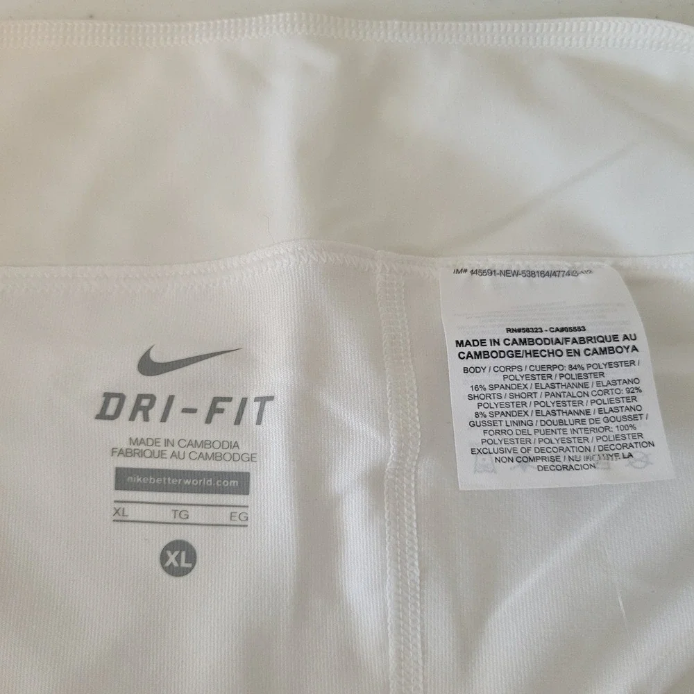 NEW Nike Tennis Skirt Womens XL White‎ Dri-FIT Pleated Athletic Skort Pickleball